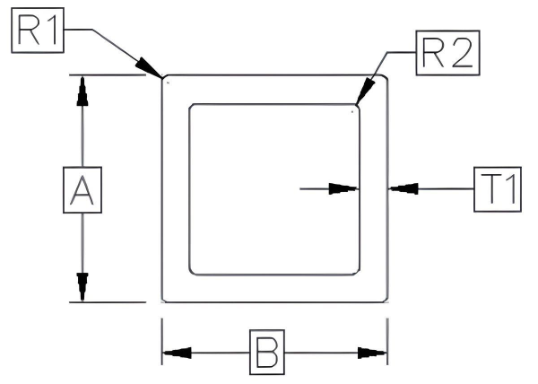 Tube - Square (Sharp & Radius Corners)